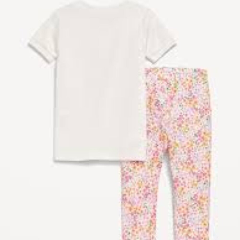 Old Navy Pink Heart Printed Snug-Fit Pajama Set /NWT/3T - Picture 2 of 13